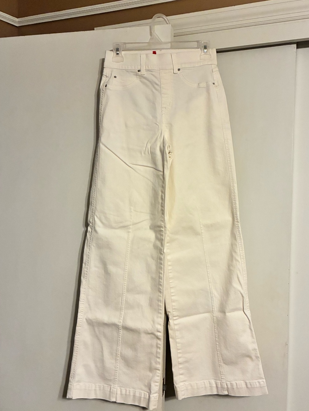 SPANX White Wide-Leg Jeans